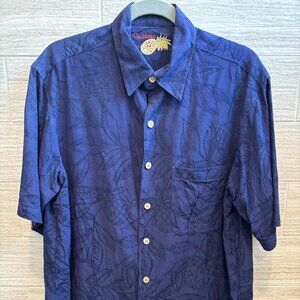 🌴Caribbean Men's Tropical Blue Short Sleeve Shirt Size M Resortwear